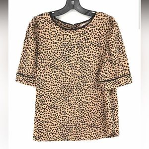 ✨🐆✨ Loft Leopard Print Short Sleeve Silky Blouse